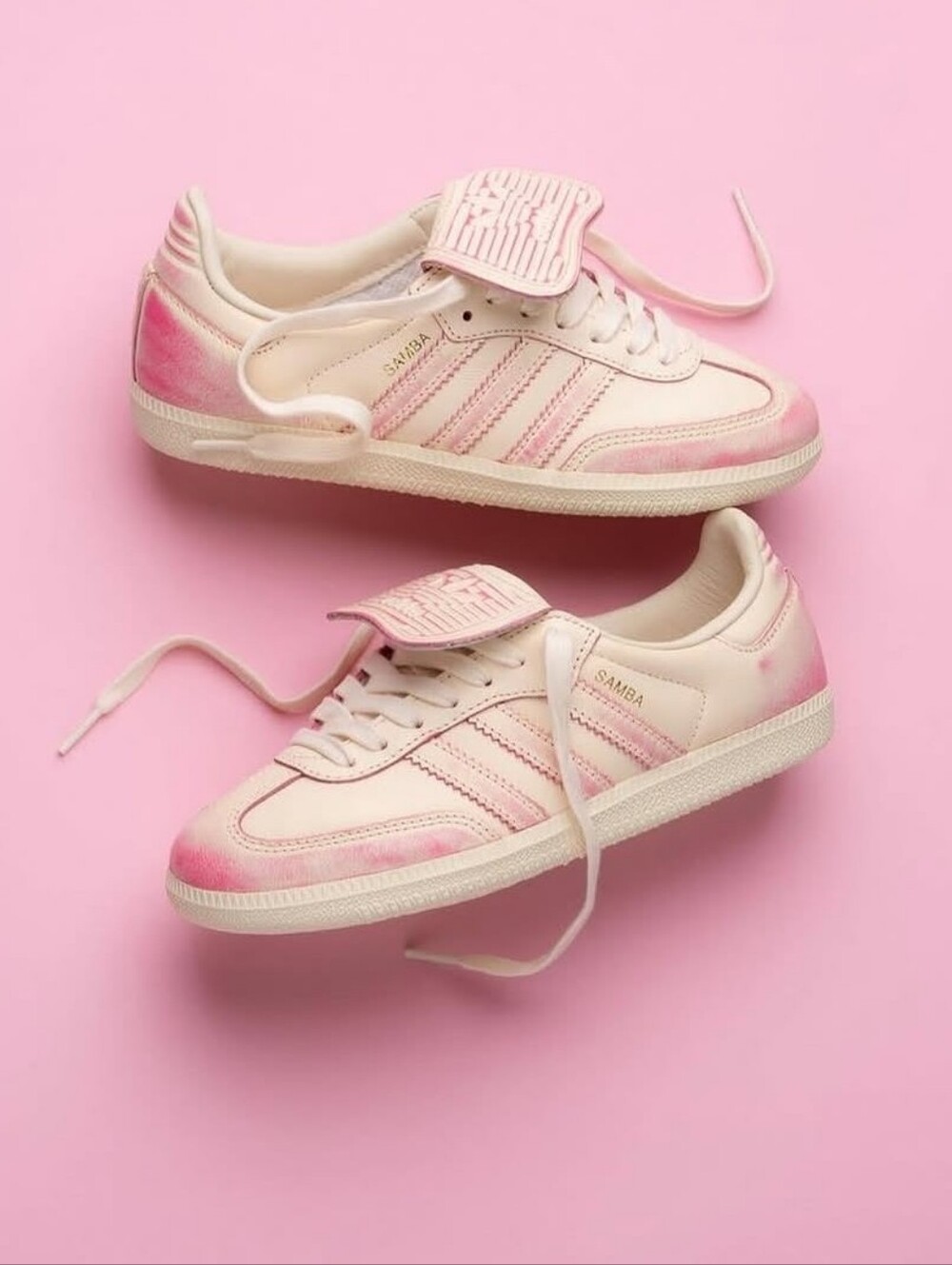 Adidas Samba LT Sneakers Distressed Crew White/Shock Pink - Picture 2 of 10